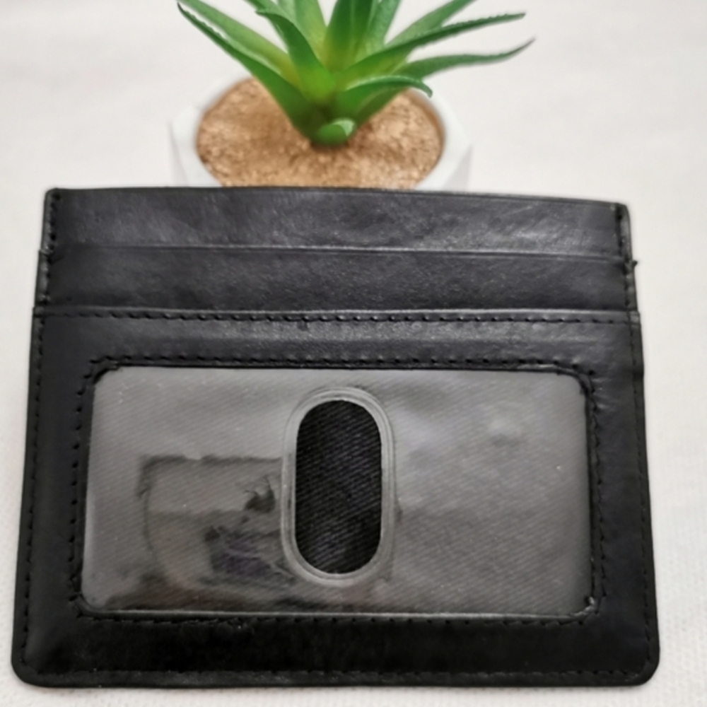 Black Leather Card Holder